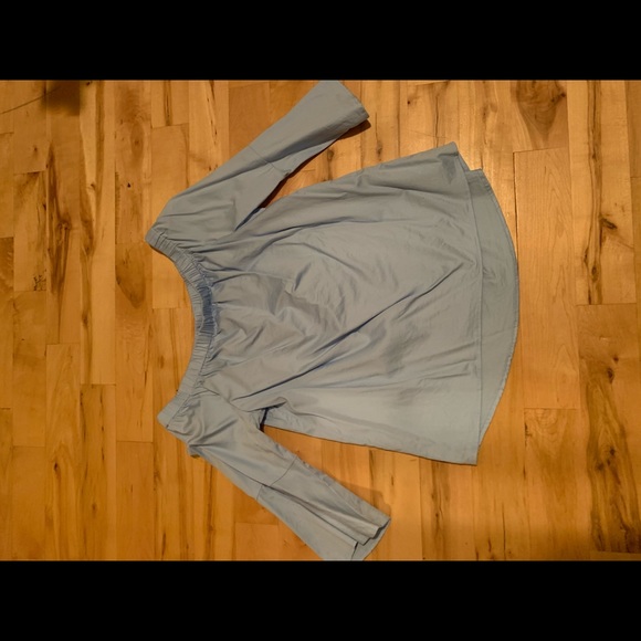 Michael Kors baby blue off the shoulder top - Picture 1 of 2